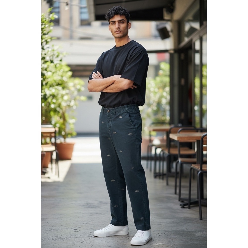 Polo Ralph Lauren Mens Embroidered Motorcycle Chino Pants 34x32 Biker Streetwear